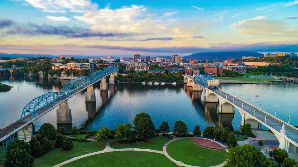 Chattanooga riverfront with Nash Facility Solutions team